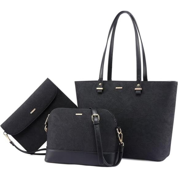 Handbags for Women Embossing Black